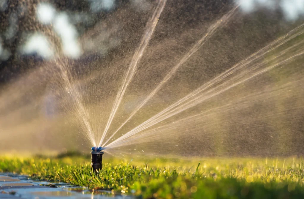 installing irrigation system for lawn